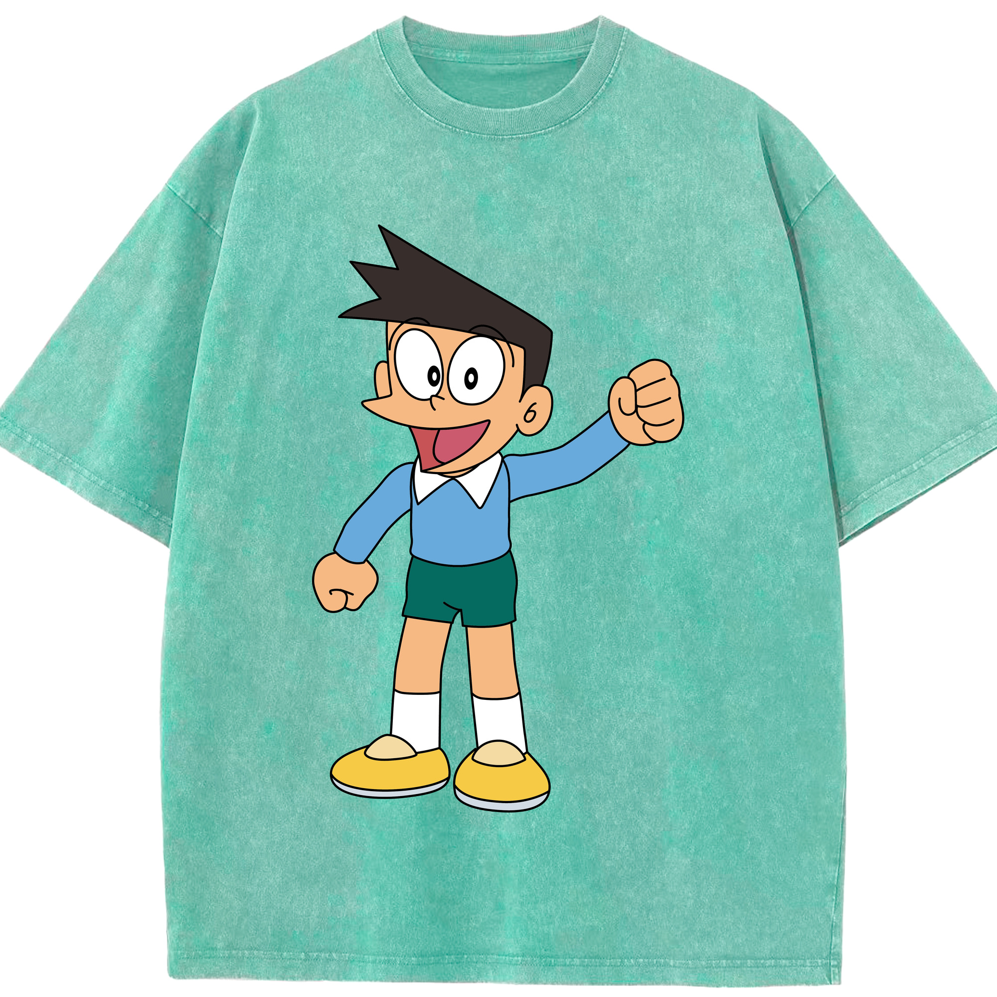 （画像用） ドラえもん 骨川 スネ夫 Doraemon Honekawa Suneo 綿100% ヴィンテージ風 半袖Tシャツ（フロントプリント）